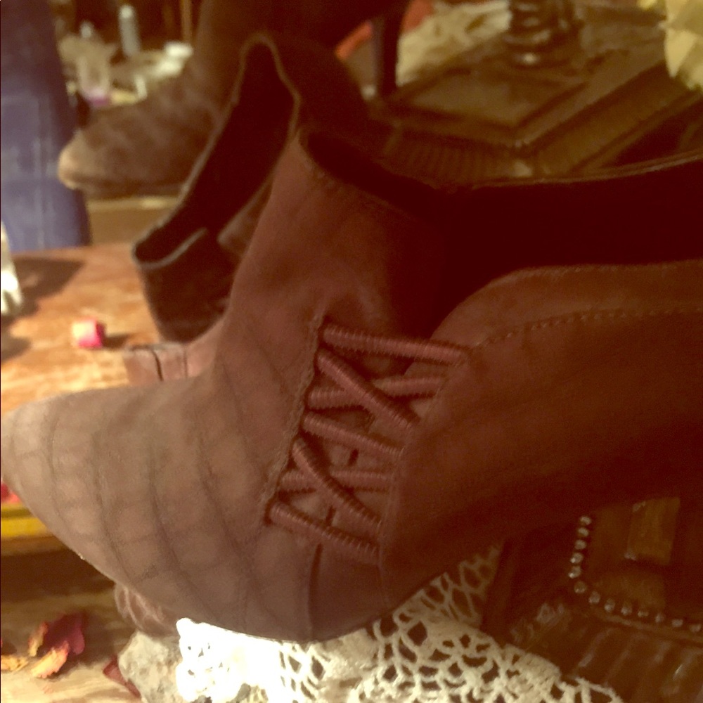 Brown short boot by Victoria Spenser.